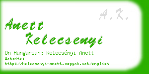 anett kelecsenyi business card